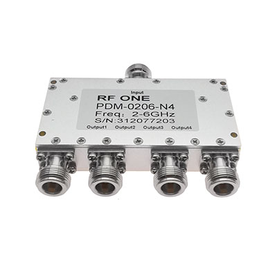 4 Way N Power Divider 2-6 GHz