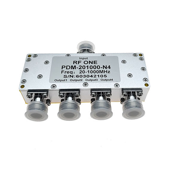 4 Way N Power Divider 20-1000 MHz