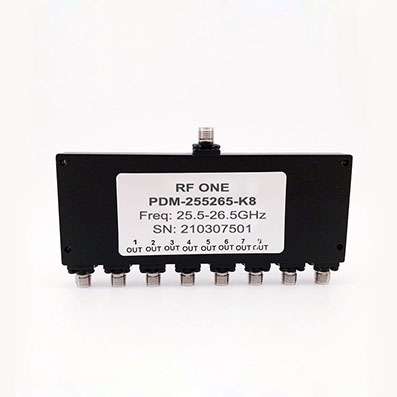 8 Way 2.92mm Power Divider 25.5-26.5 GHz
