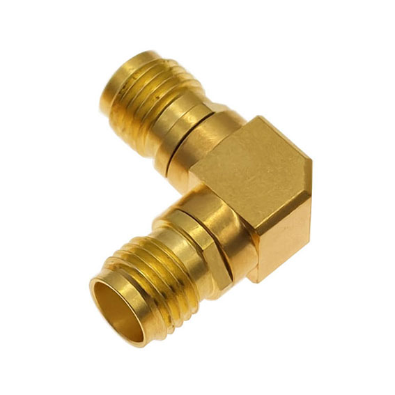 SMA Female to SMA Female Right Angle Adapter, For Cryogenic Application