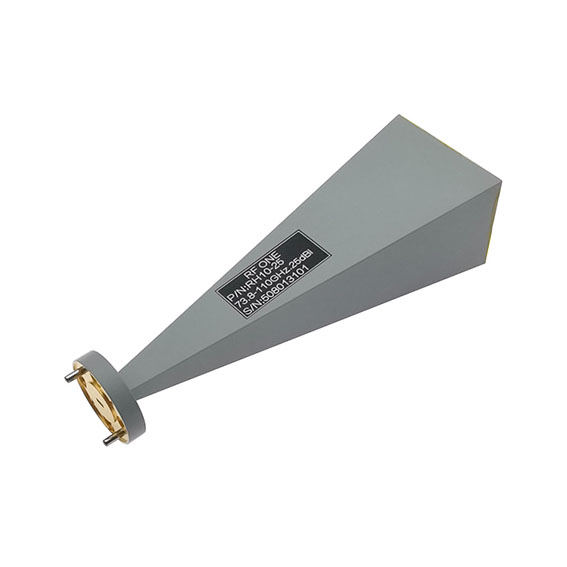 25 dBi Gain, 73.8-110 GHz, WR10 Standard Gain Horn with UG387/U-Mod Flange