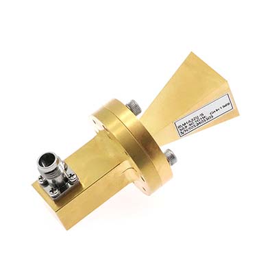 15 dBi Gain, 32.9-50.1 GHz, WR22 Standard Gain Horn with 2.4mm Female Port