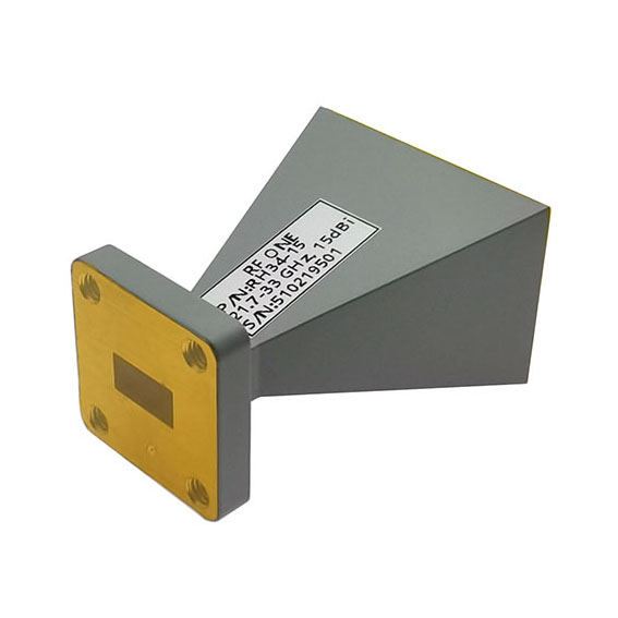 15 dBi Gain, 21.7-33 GHz, WR34 Standard Gain Horn with UBR260 Flange