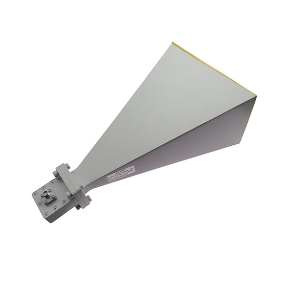 20 dBi Gain, 8.2-12.5 GHz, WR90 Standard Gain Horn with SMA Female Port