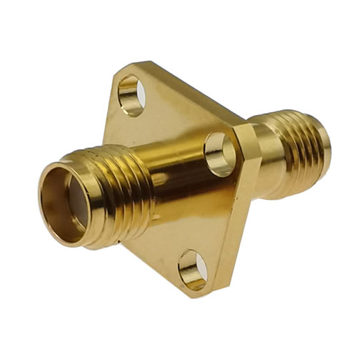SMA Female to SMA Female 4 Hole Flange Adapter, 18GHz, VSWR 1.15