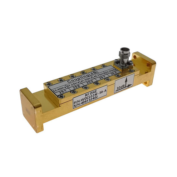 WR22 Waveguide Broadwall Coupler, 30 dB, 32.9-50 GHz, 2.4mm Coupled Port