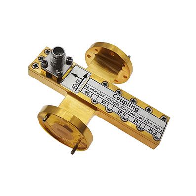 WR22 Waveguide Crossguide Coupler, 40 dB, 32.9-50.1 GHz, 2.4mm Female Coupled Port