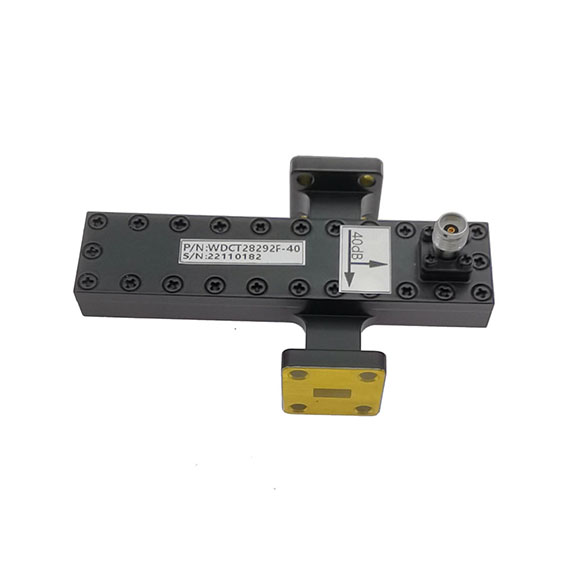 WR34 Waveguide Crossguide Coupler, 40 dB, 21.7-33.0 GHz, 2.92mm Female Coupled Port
